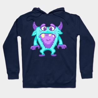 cute blue monster male Hoodie